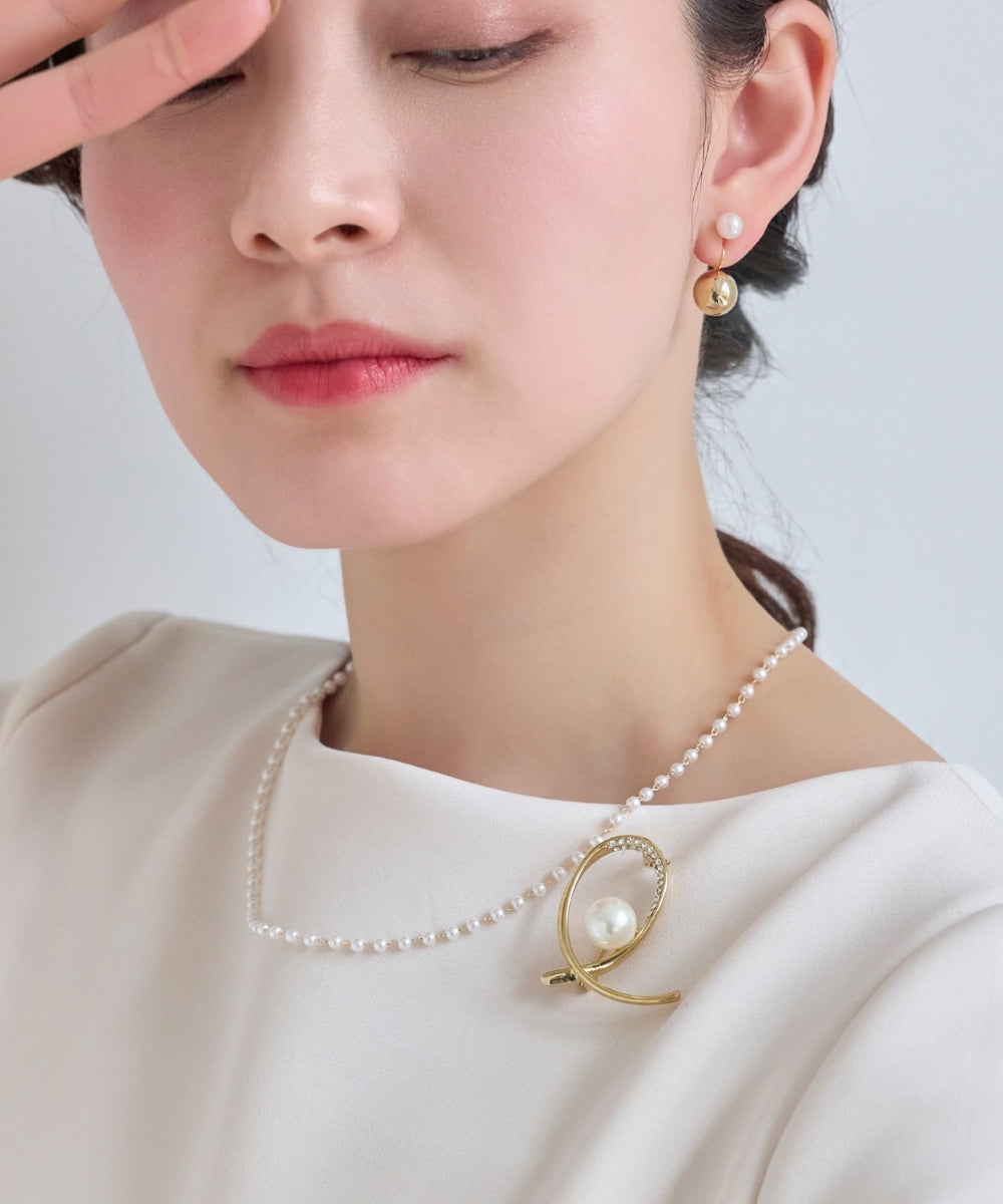 シンプルパールチェーンネックレス