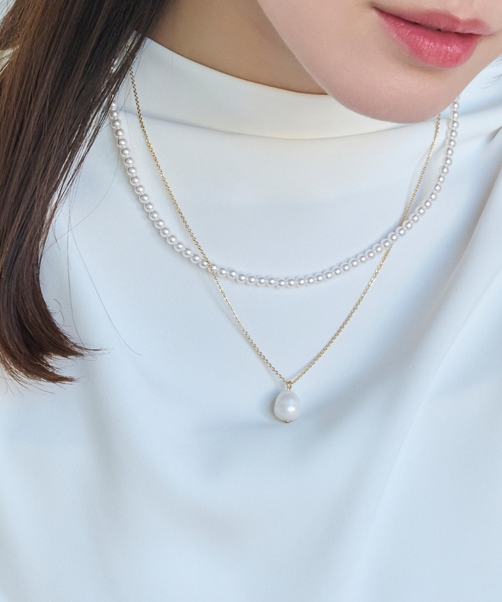 クラシカルパール2連ネックレス