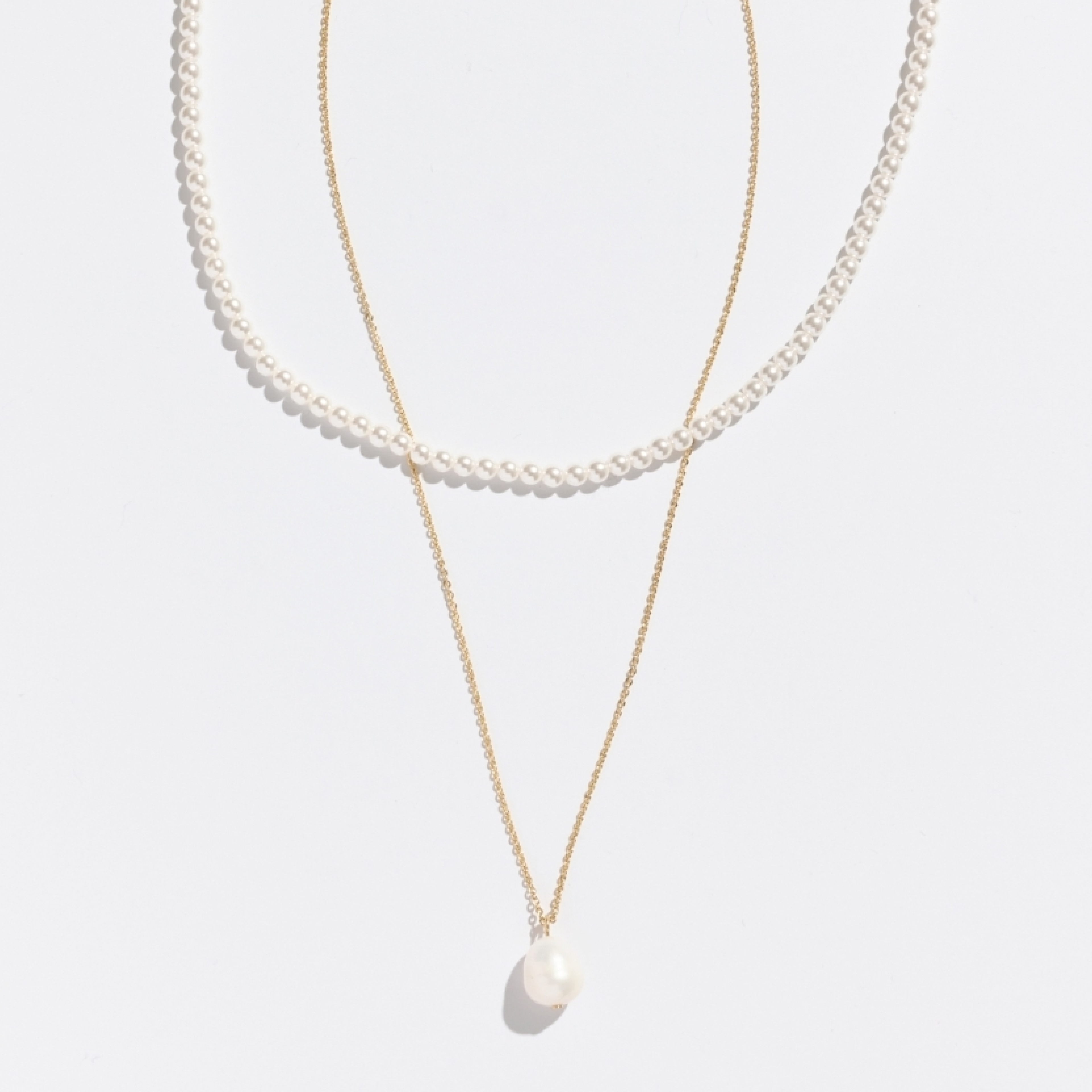 クラシカルパール2連ネックレス