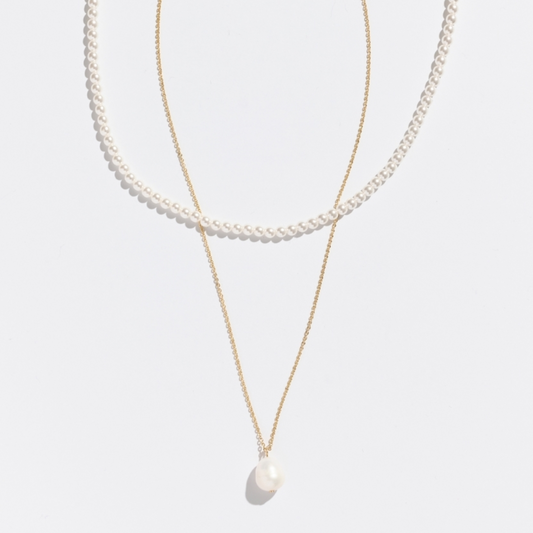 クラシカルパール2連ネックレス