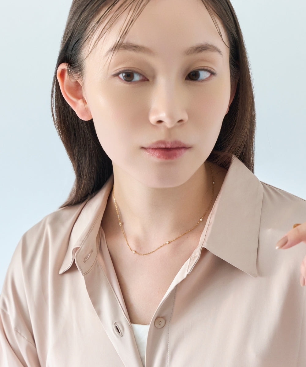 【金属アレルギー対応】ステーションビジューチョーカー