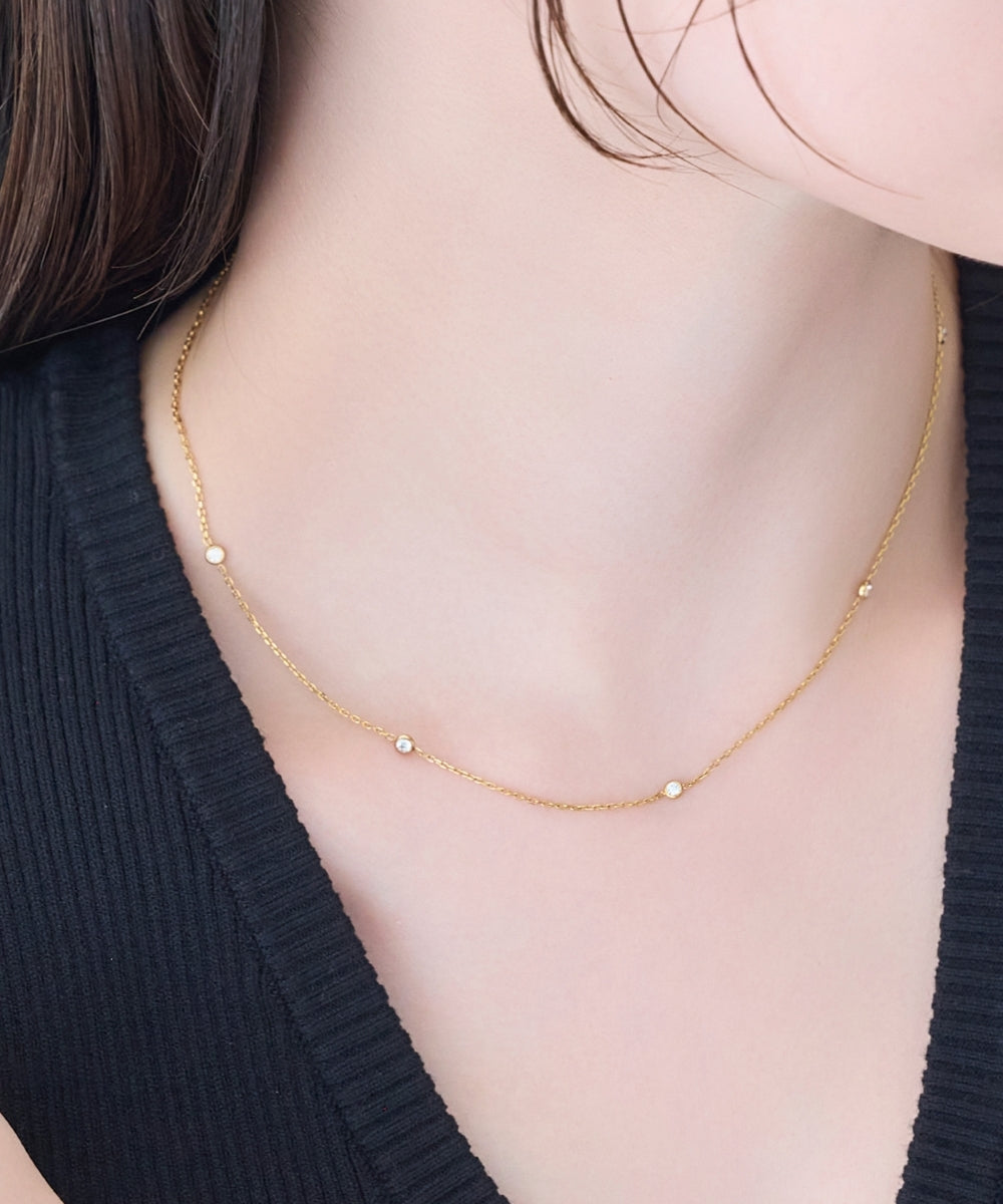 【金属アレルギー対応】ステーションビジューチョーカー