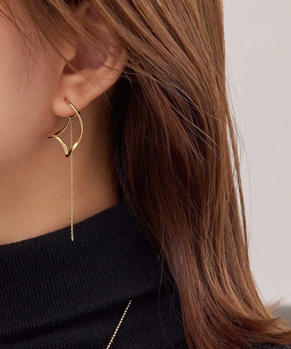 2wayグレースツイストラインイヤリング