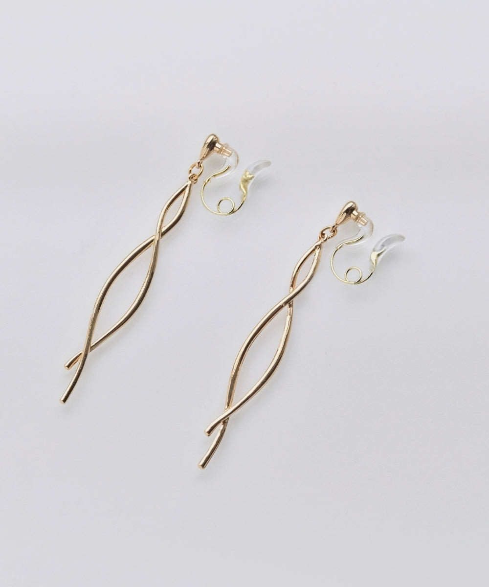 【金属アレルギー対応】スウィングクリスタルループフィットイヤリング