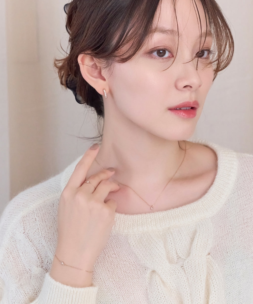 プチベゼルストーンネックレス