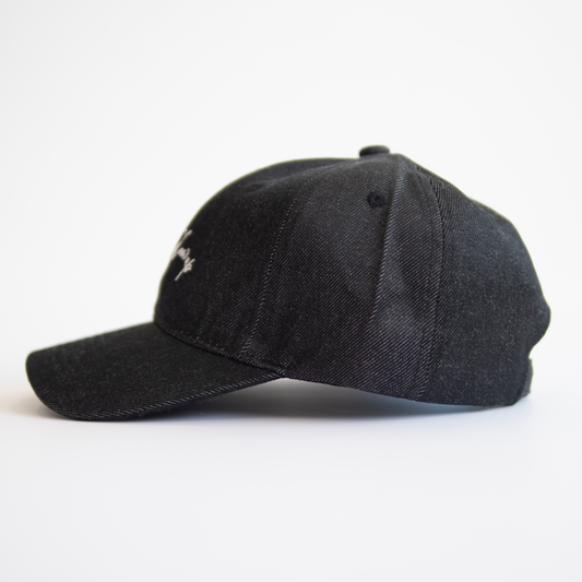 Lettering Denim Cap【ブラック】