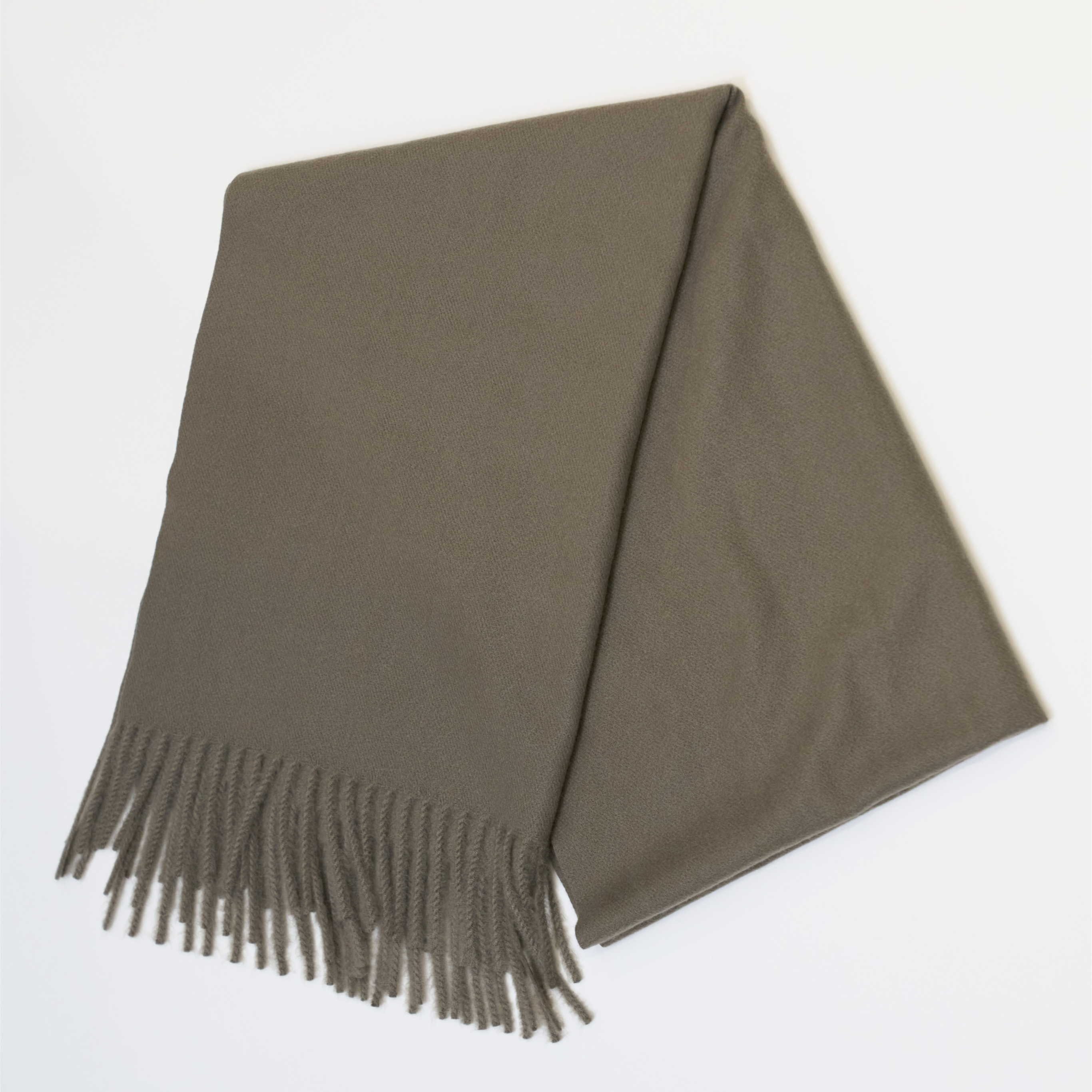 ふんわり無地ストール【カーキ】
