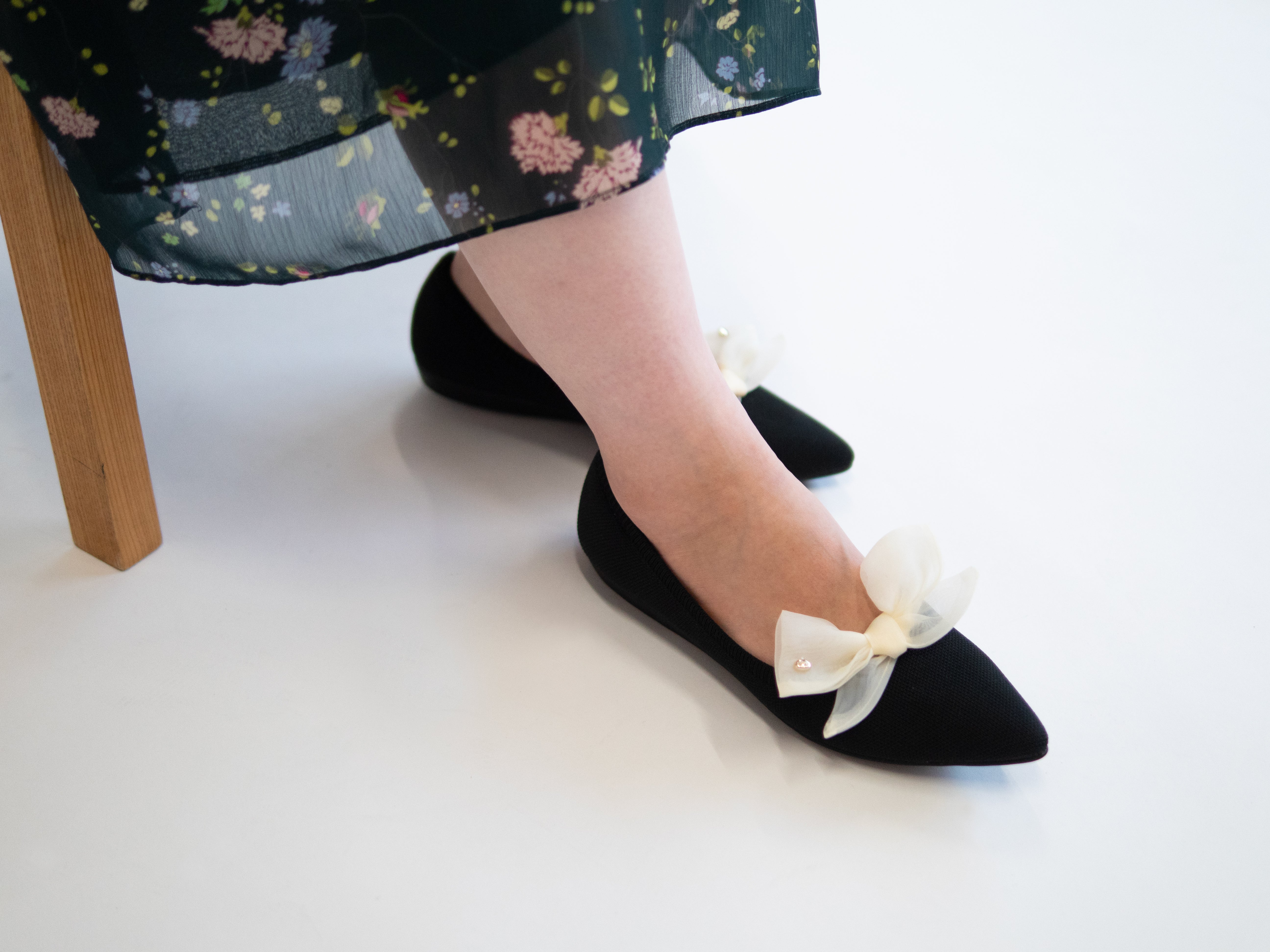 チュールリボン シュークリップ【アイボリー】