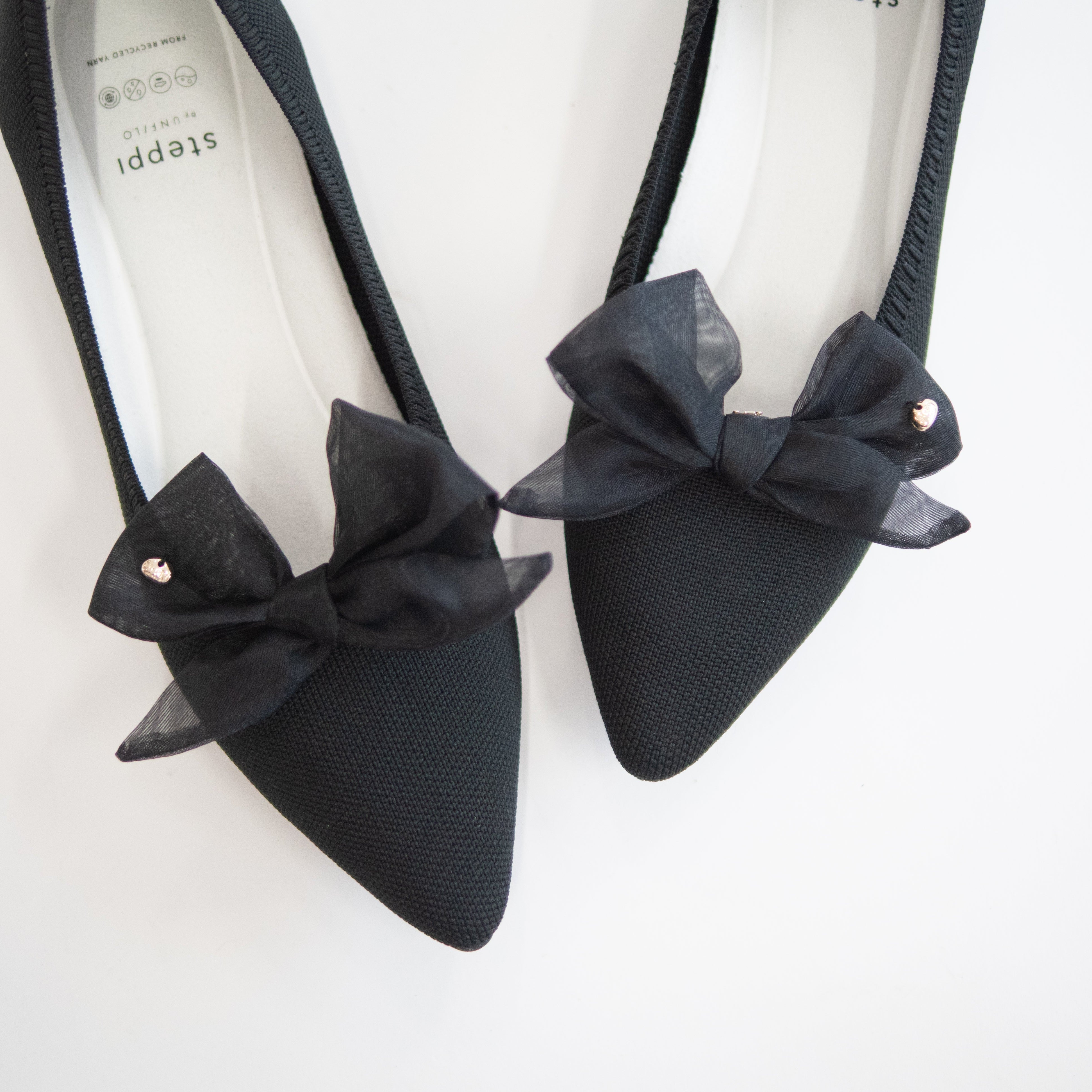 チュールリボン シュークリップ【ブラック】