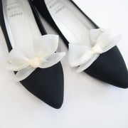チュールリボン シュークリップ【アイボリー】