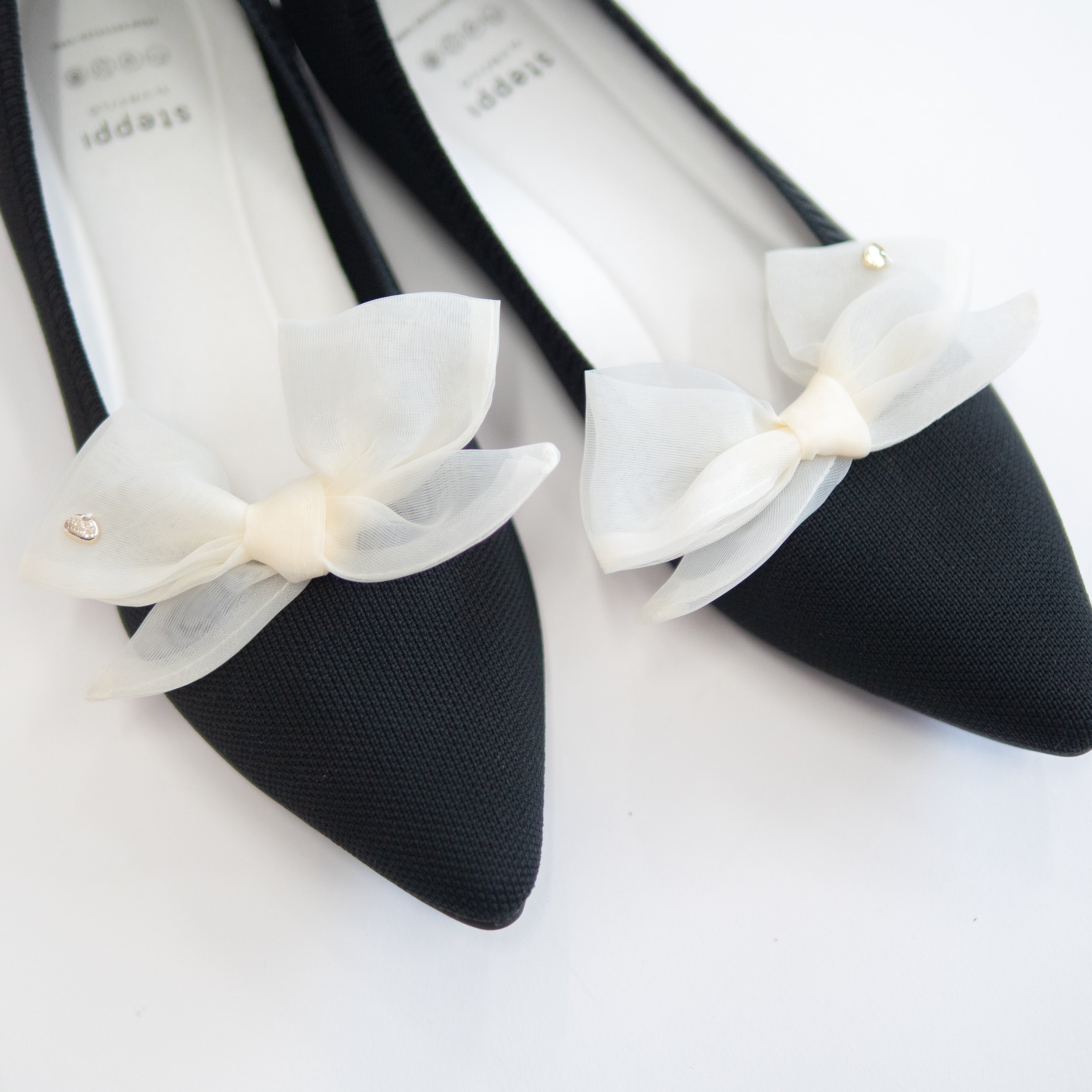 チュールリボン シュークリップ【アイボリー】