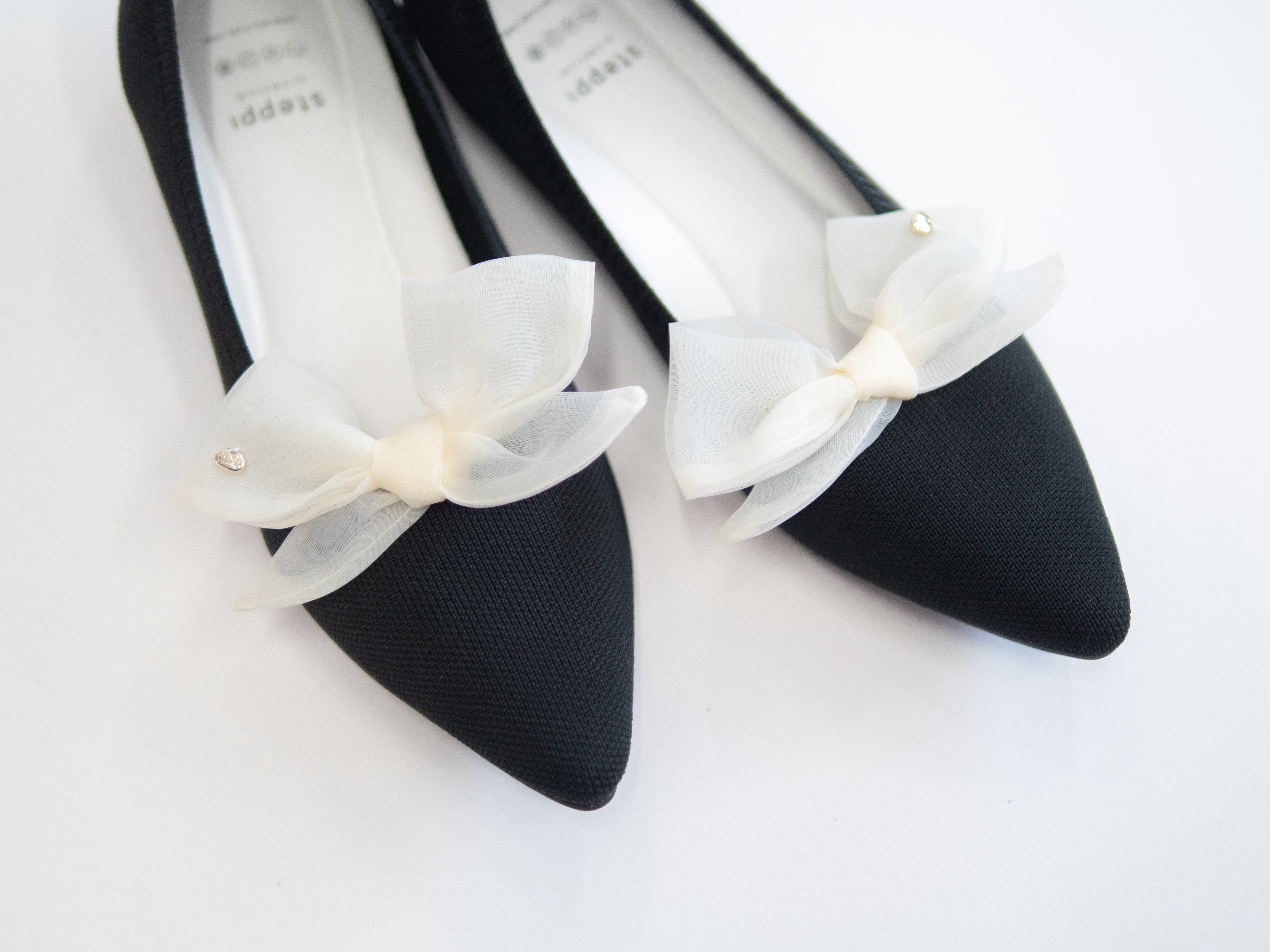 チュールリボン シュークリップ【アイボリー】