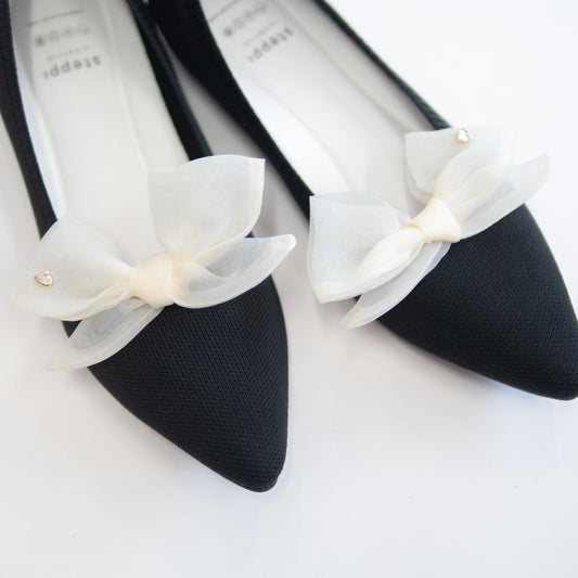 チュールリボン シュークリップ【アイボリー】