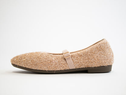 ラウンドファー パンプス【ピンクラメ】