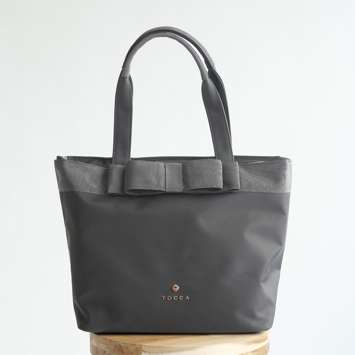 【再入荷待ち受付】RIBBON BRICK A4 tote【ライトグレー】