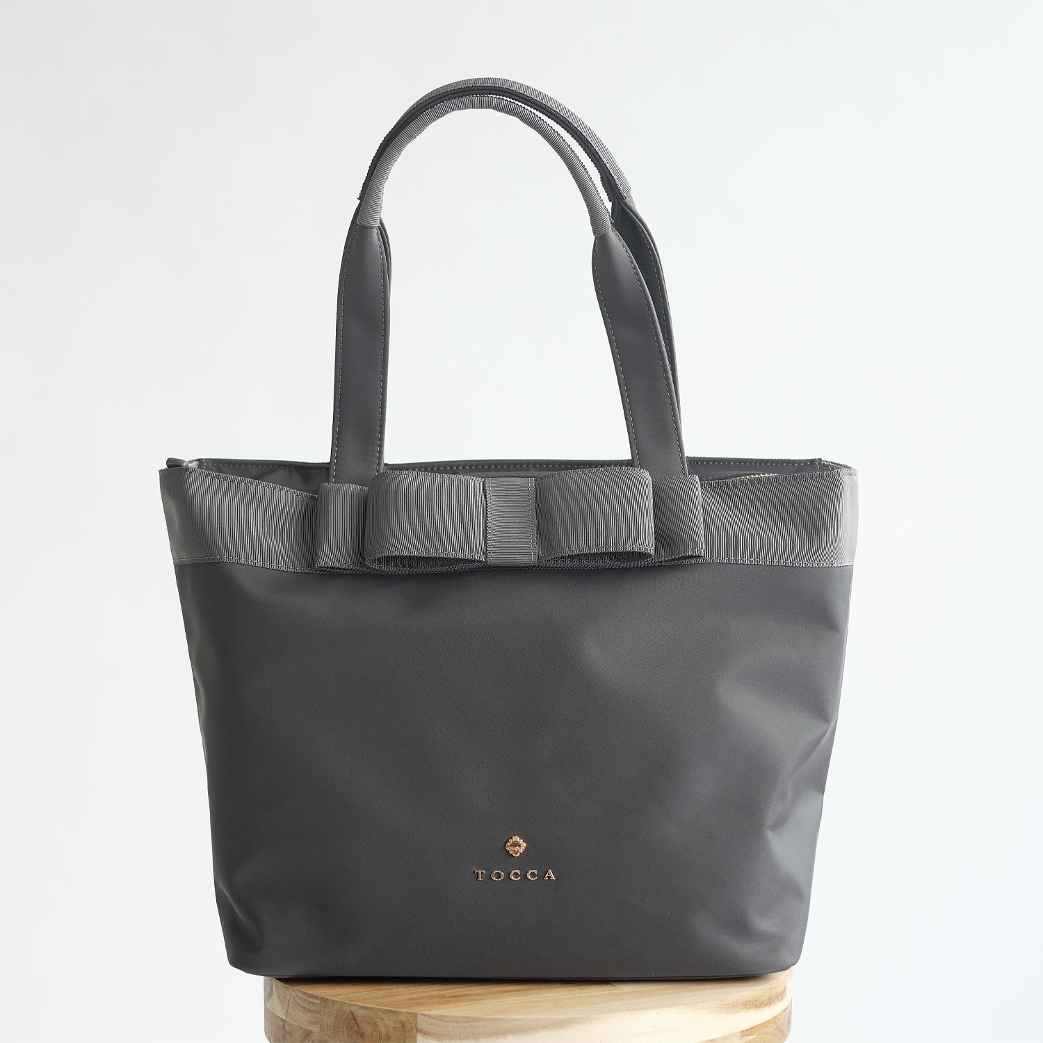 【11月中旬発送予定】RIBBON BRICK A4 tote【ライトグレー】
