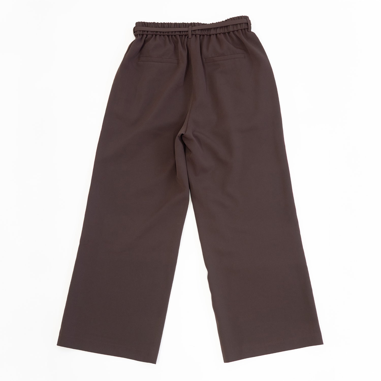 ベルト付きタックパンツ【ブラウン】