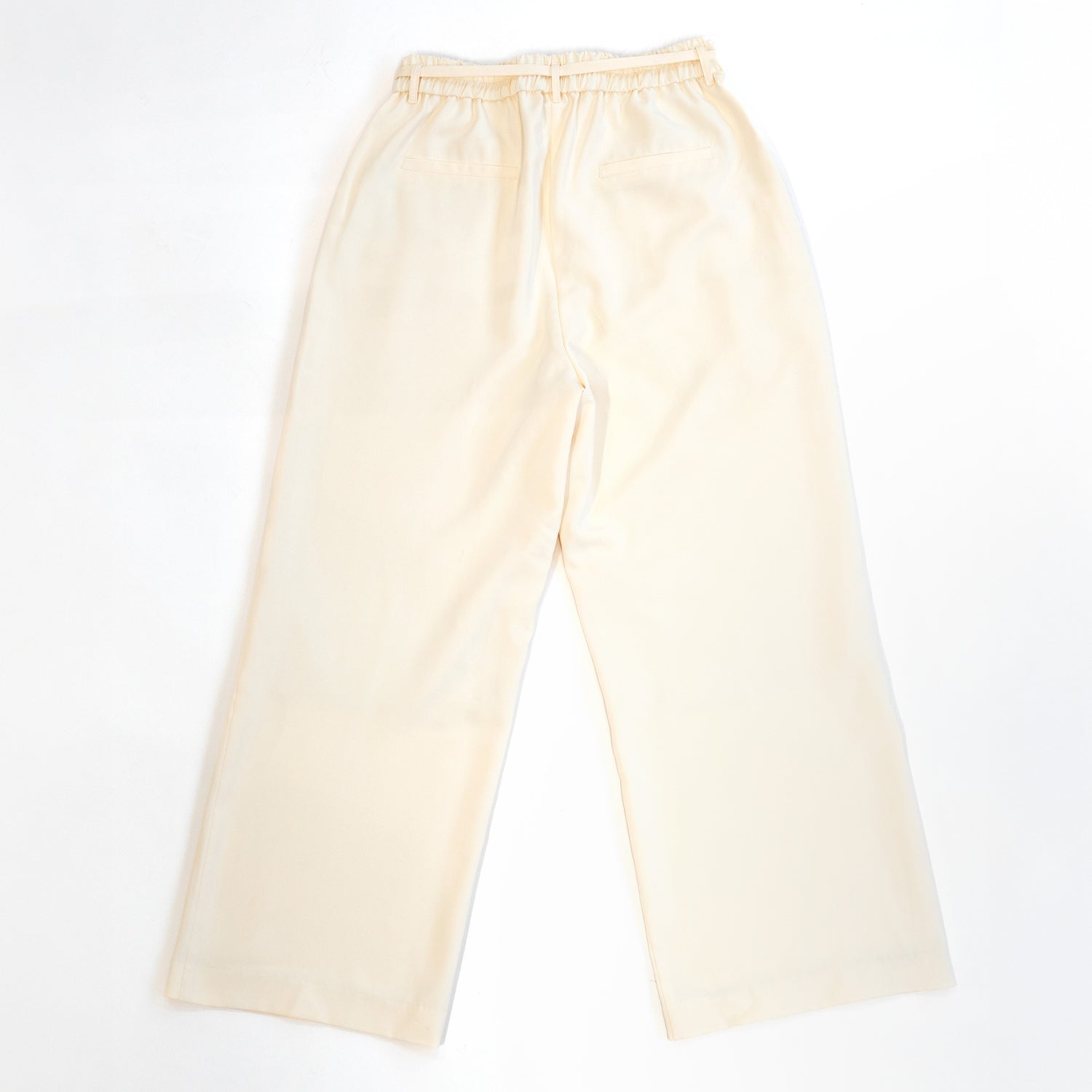 ベルト付きタックパンツ【ホワイト】