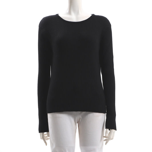 リブニットクルーネックプルオーバー