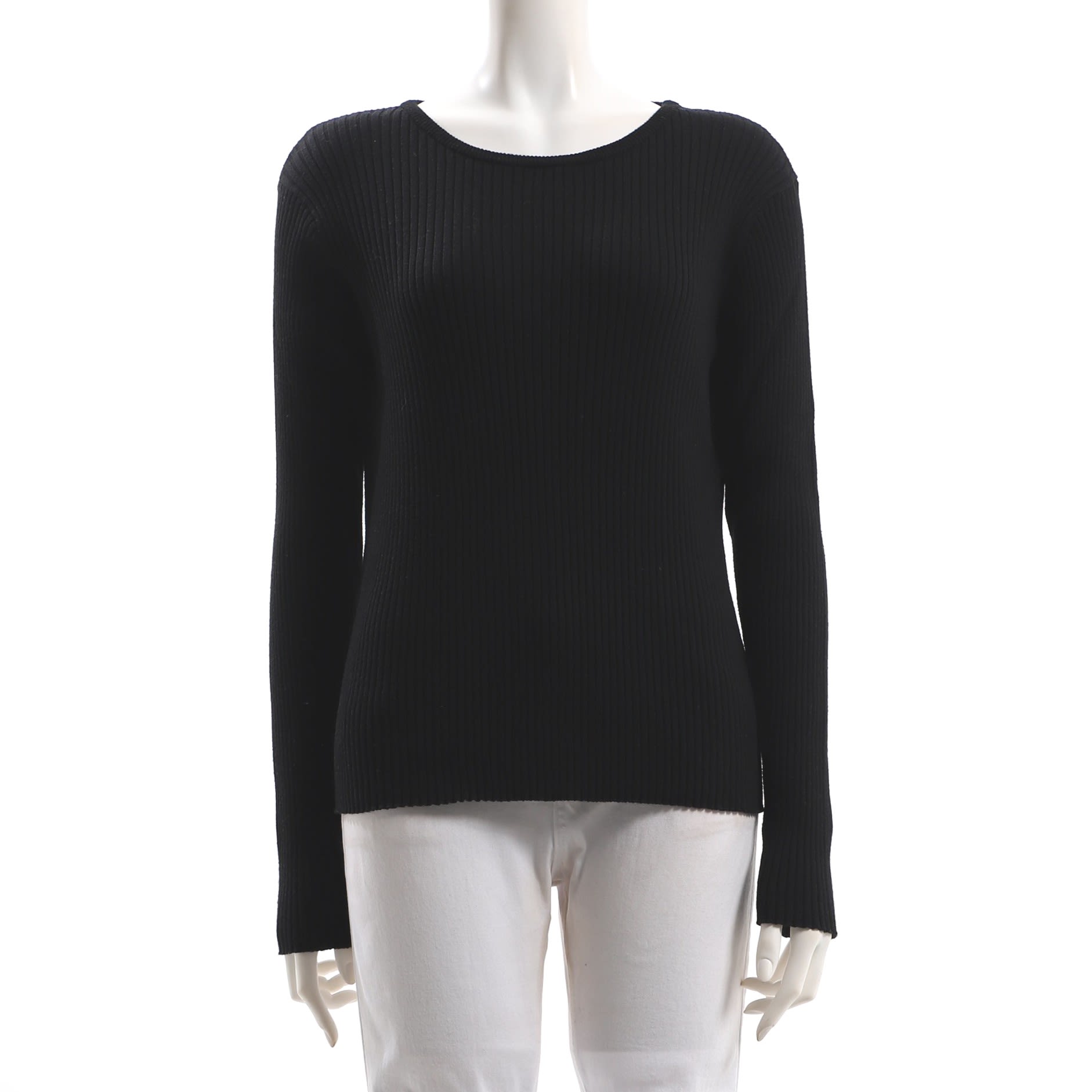 リブニットクルーネックプルオーバー