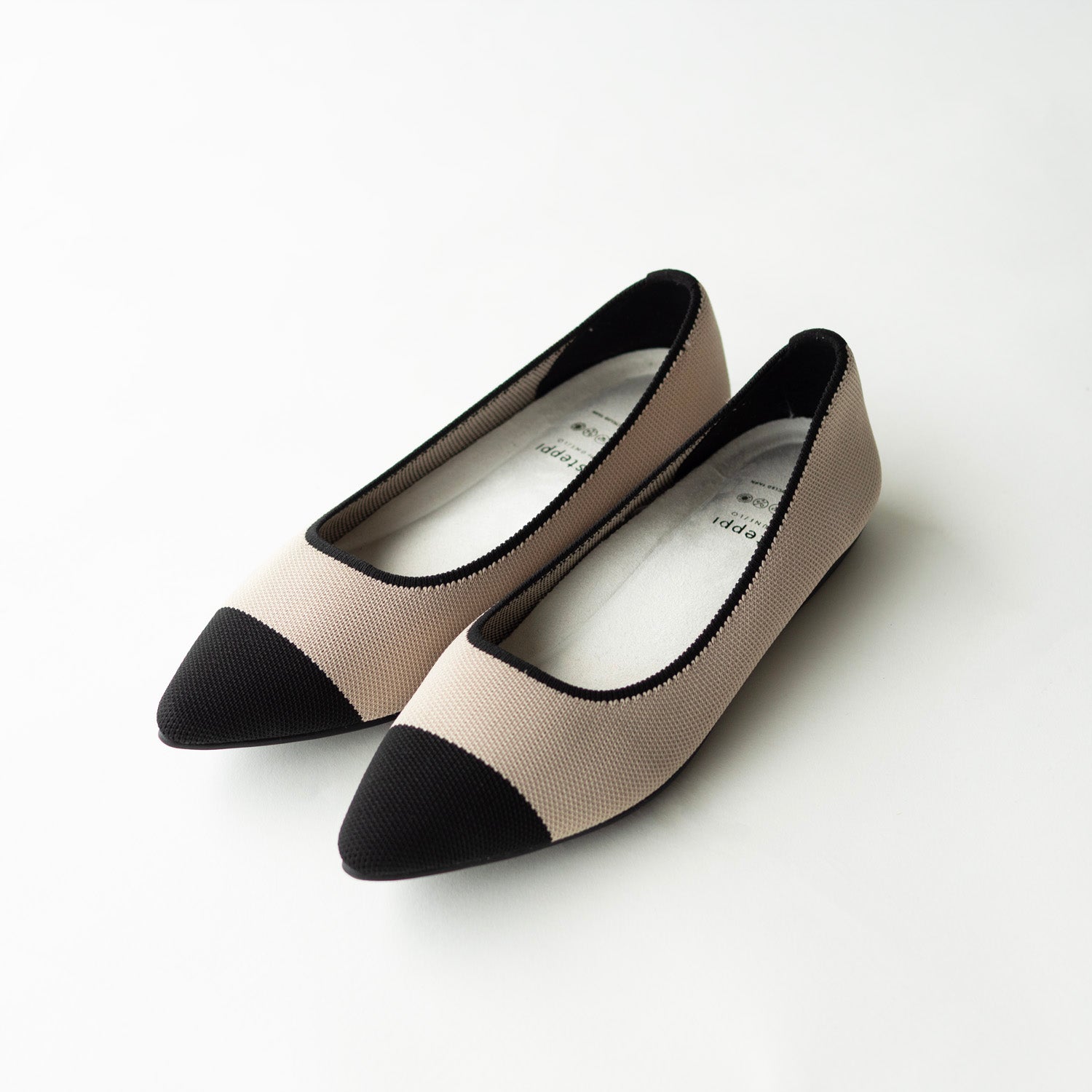 バイカラー ポインテッドパンプス【ベージュ系】