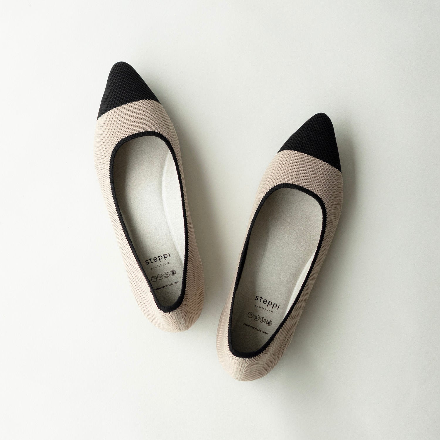 バイカラー ポインテッドパンプス【ベージュ系】