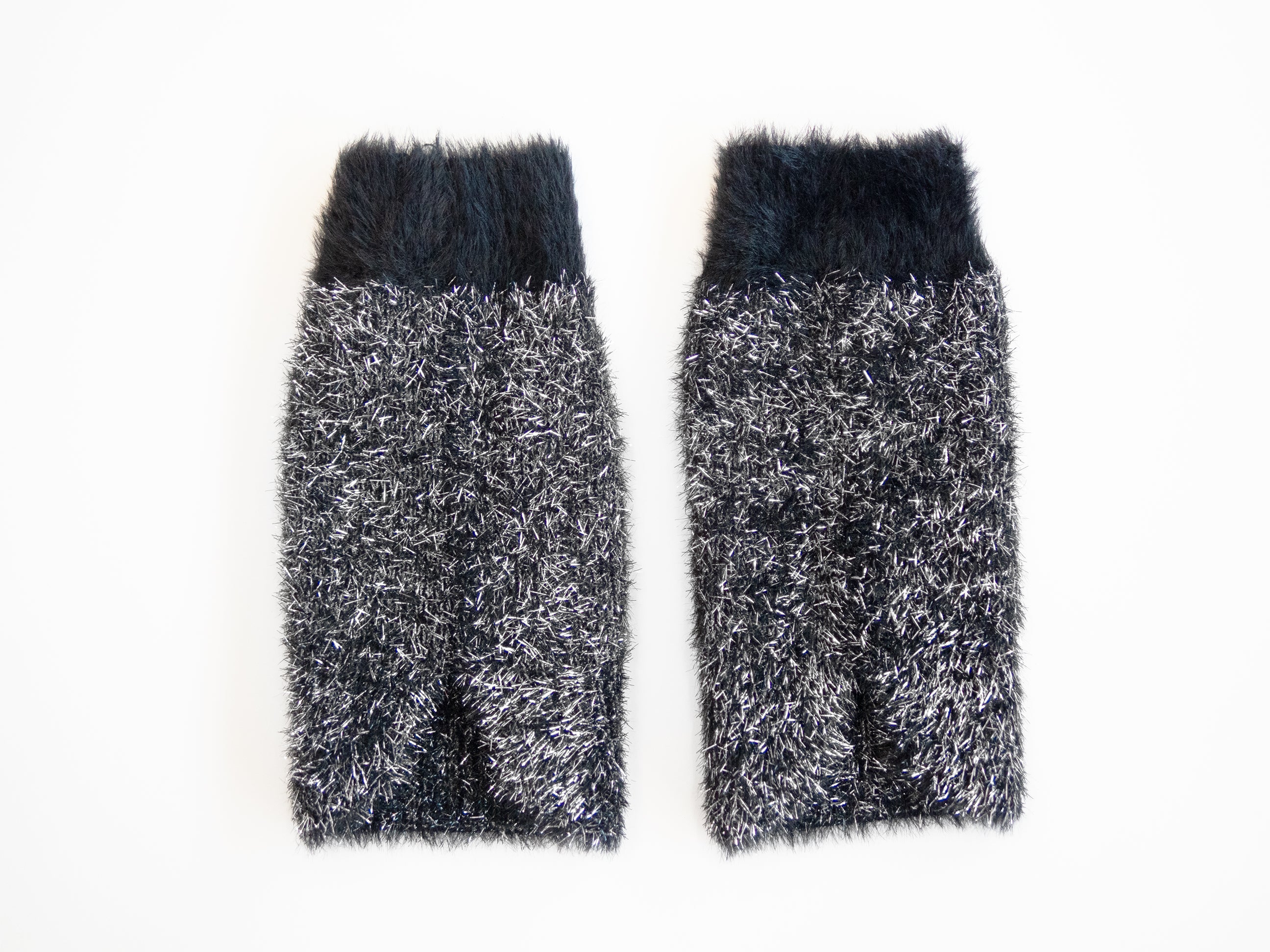 ブーツファーカバー【ブラック×シルバーラメ】