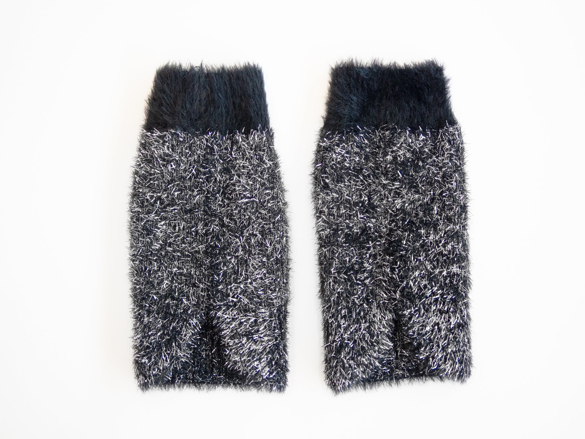 ブーツファーカバー【ブラック×シルバーラメ】