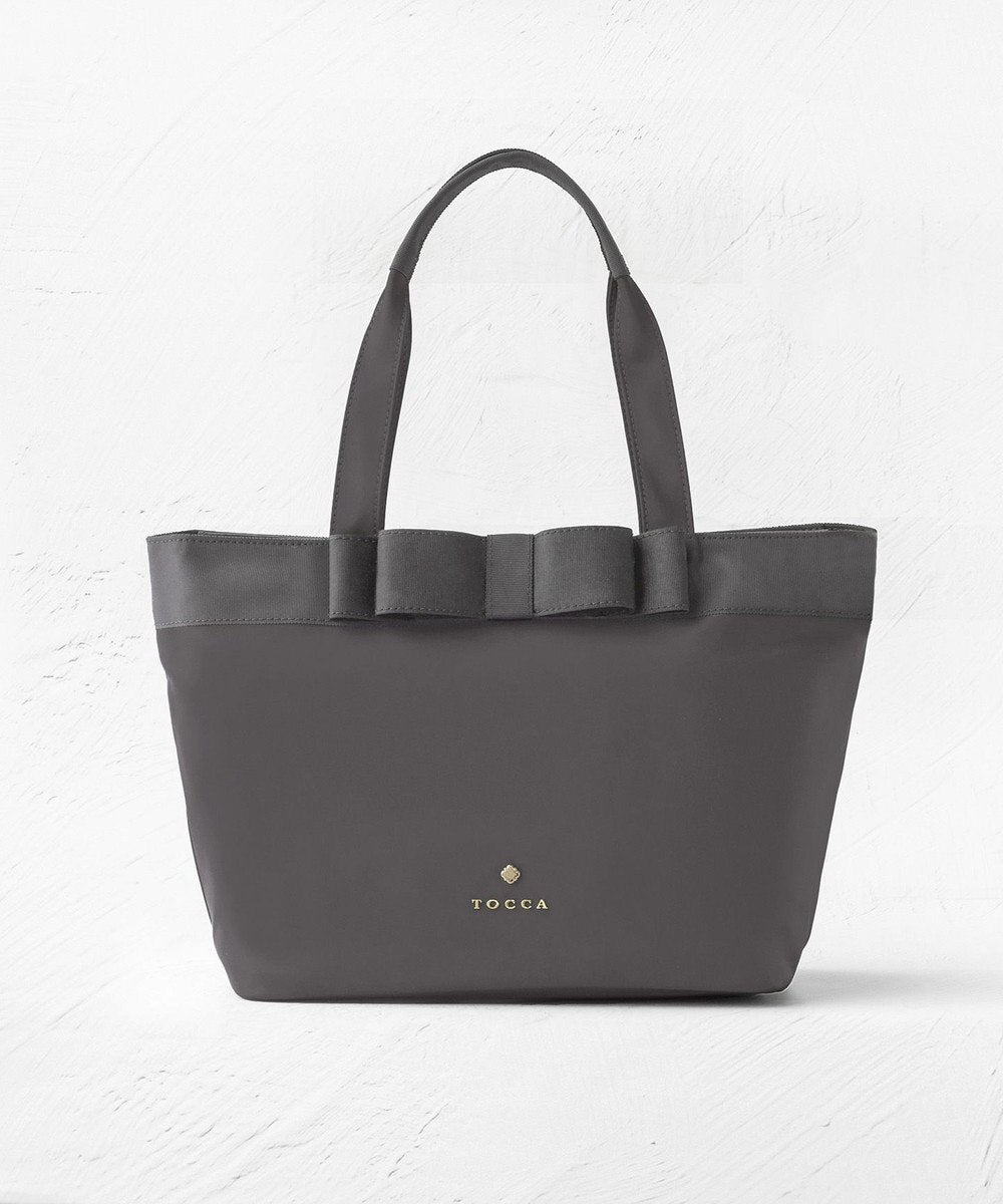 【再入荷待ち受付】RIBBON BRICK A4 tote【ライトグレー】