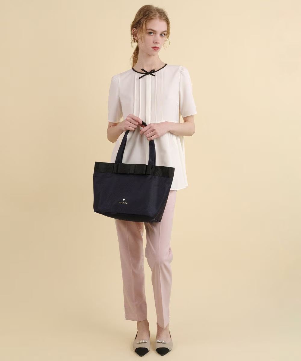 【再入荷待ち受付】RIBBON BRICK A4 tote【ライトグレー】